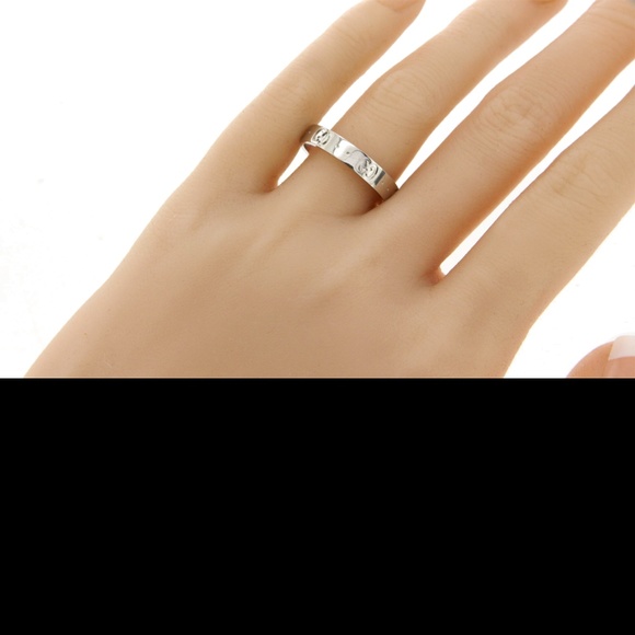 Gucci Icon Logo 18k White Gold 6 Mm Wide Ring - Picture 3 of 6